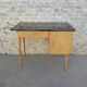 Baumann desk in light wood and black Formica, around 1960.