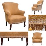 Toad armchair style Napoleon III fringe pompoms