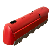 Red sheet metal locomotive 60s
