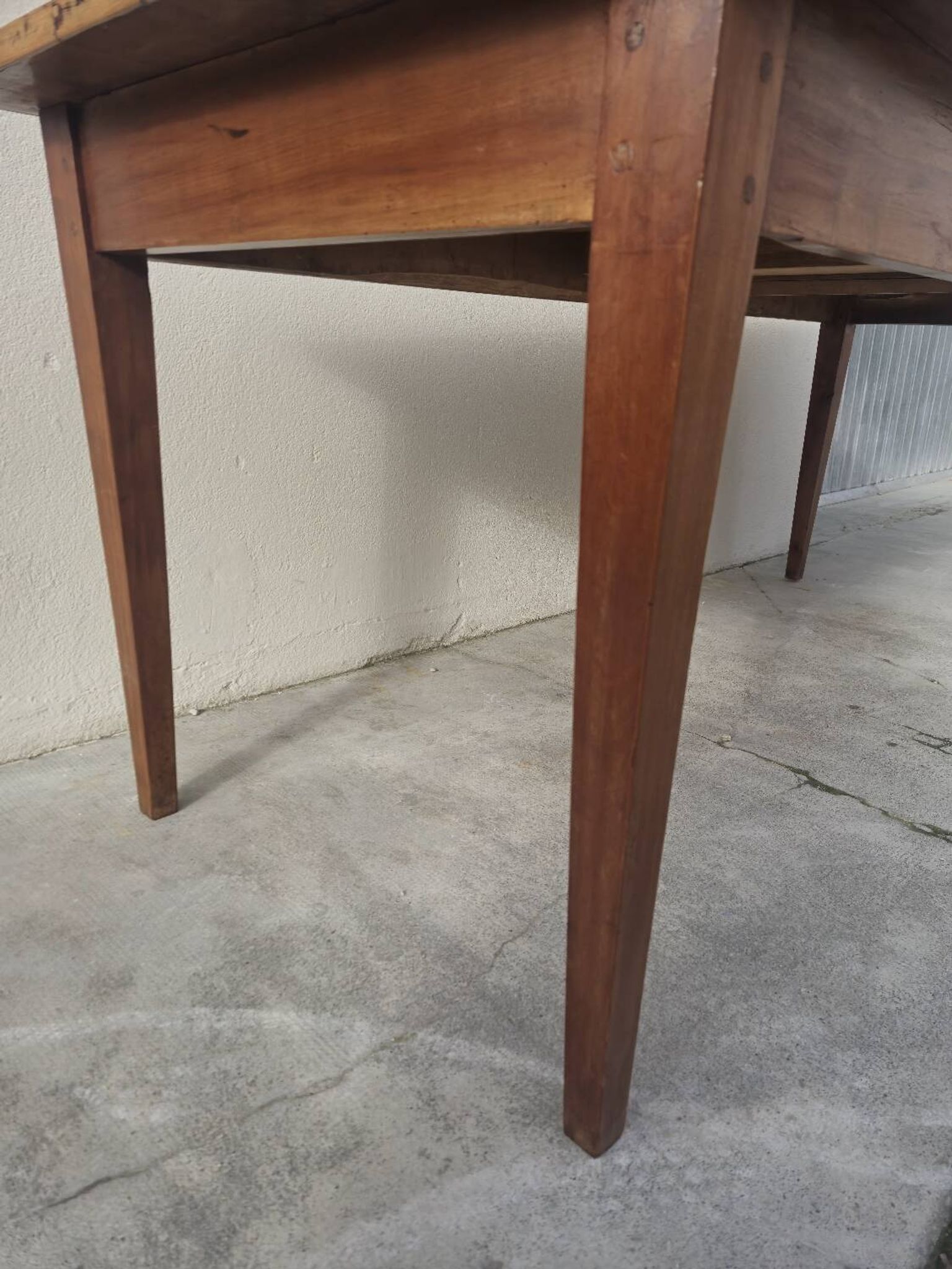 Table de Ferme rustique en merisier massif 19éme - 1m91.5