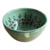 Large glazed ceramic salad bowl with a floral design.