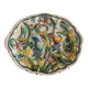 Dish in enamelled ceramic slip, with fish motifs, decorative, collector, vintage