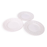 3 white dessert plates Creil et Montereau