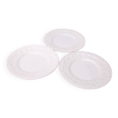 3 assiettes blanches à dessert Creil et Montereau