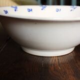 Blue salad bowl with Digoin Art Deco flowers