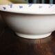 Blue salad bowl with Digoin Art Deco flowers