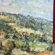 View of a countryside village, oil on hardboard.
