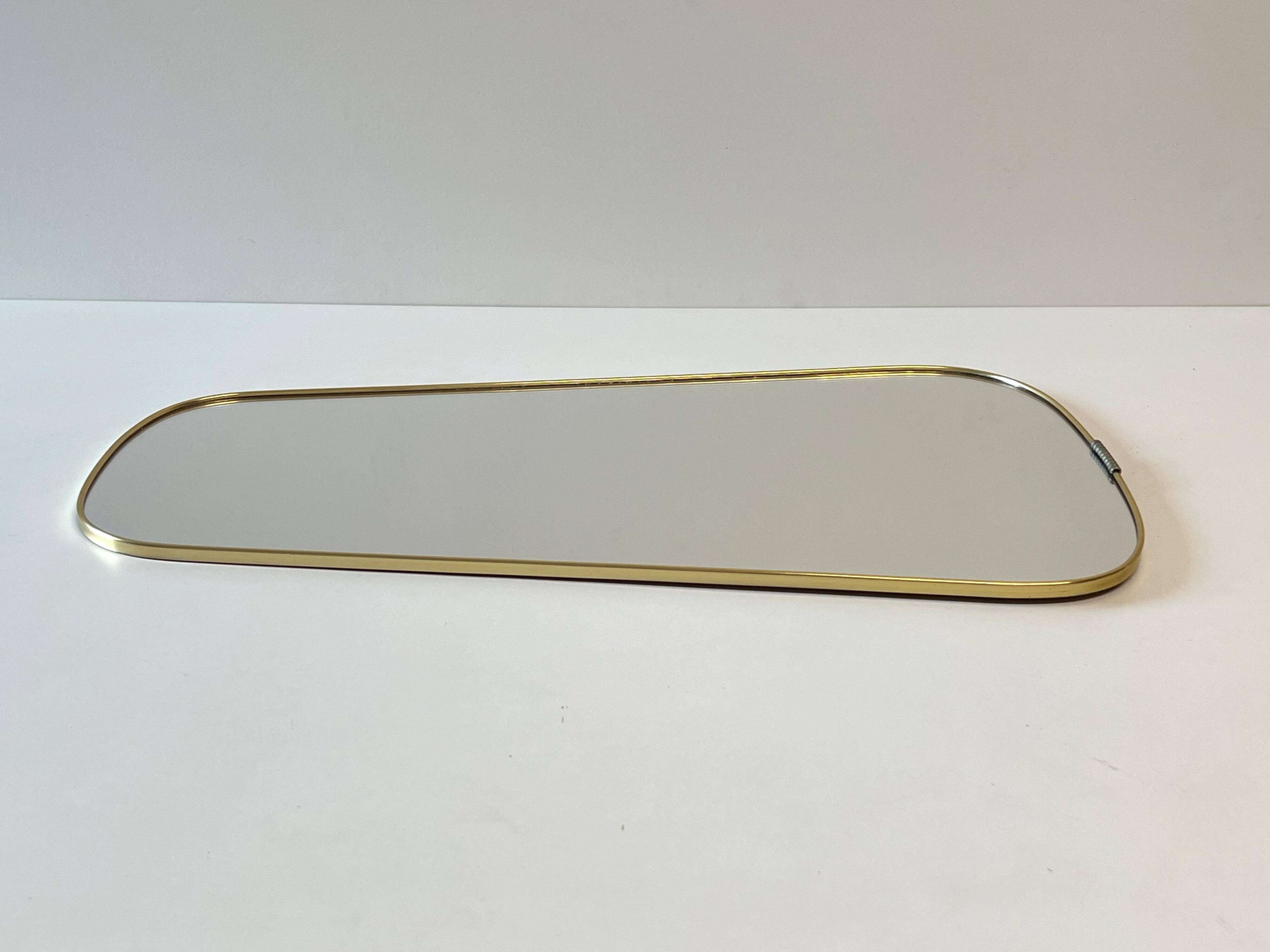 Antique free form mirror vintage design rearview mirror 60 - 33.5 x 61 cm