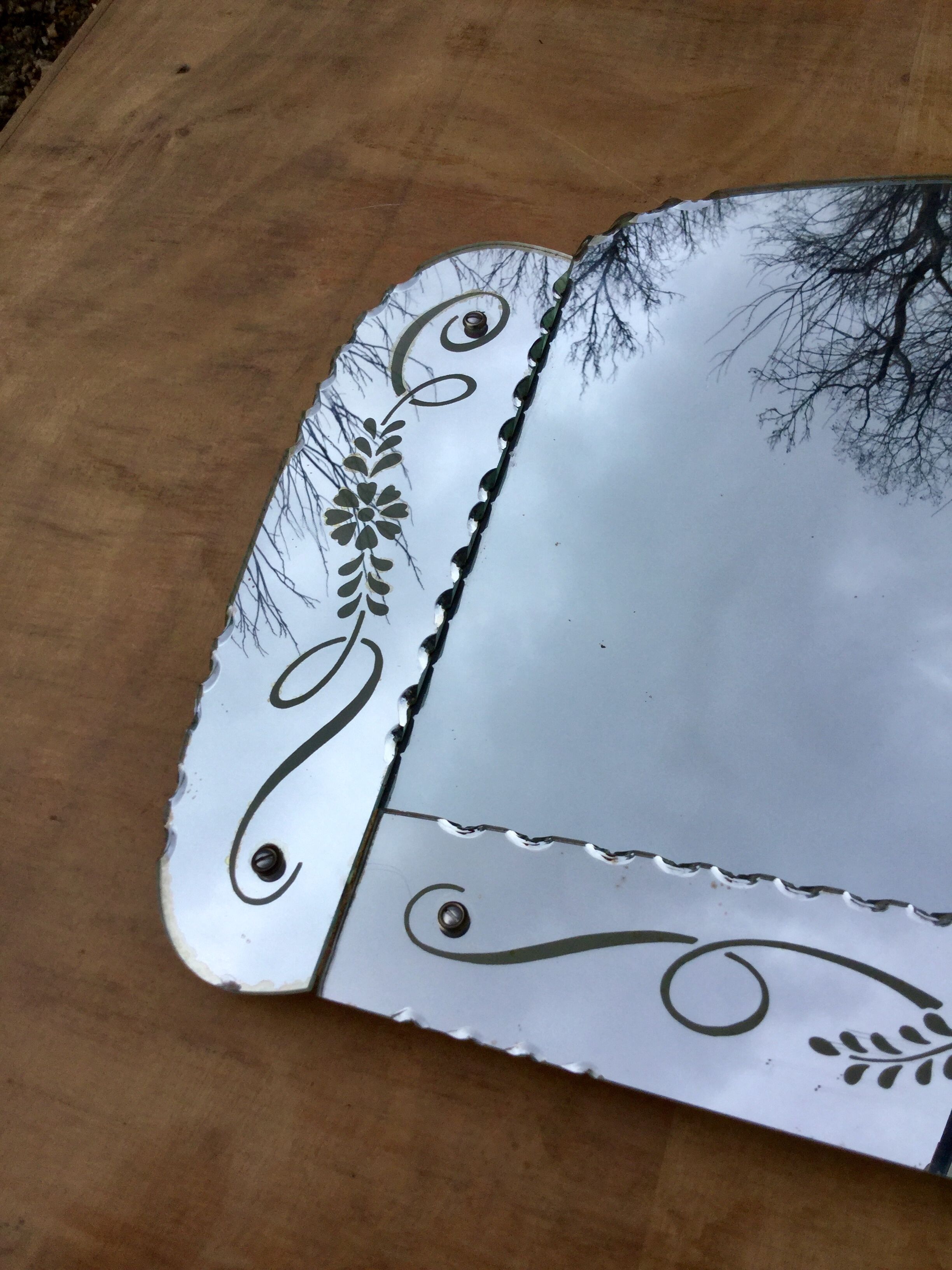 Former art deco mirror  63 x 39cm