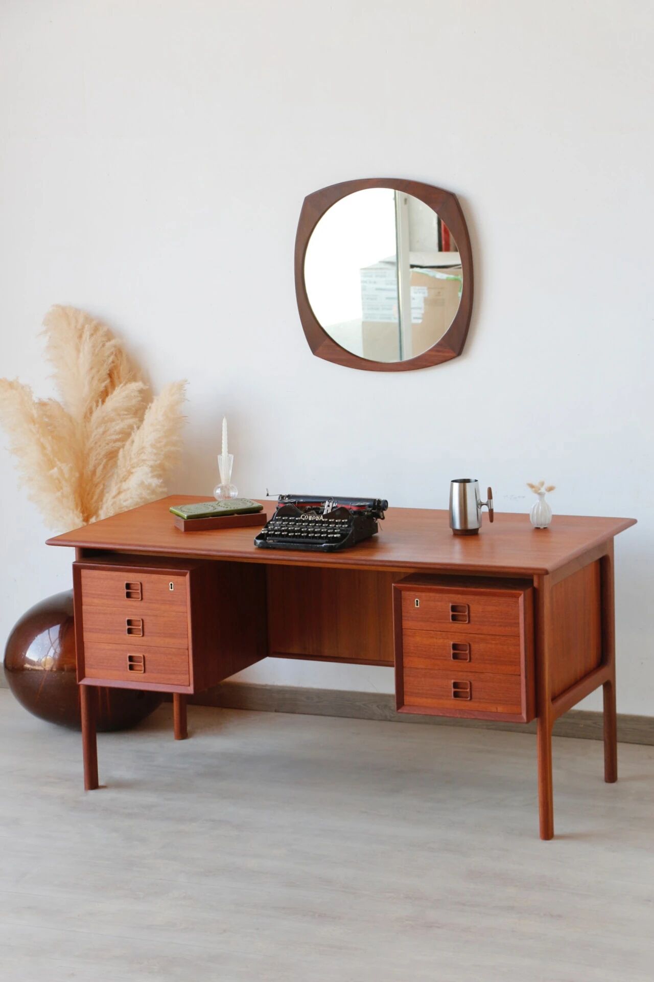 Danish desk from the 1960s by Erik Brouer – solid teak