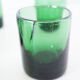 Lot de 9 verres à eau en verre soufflé vert