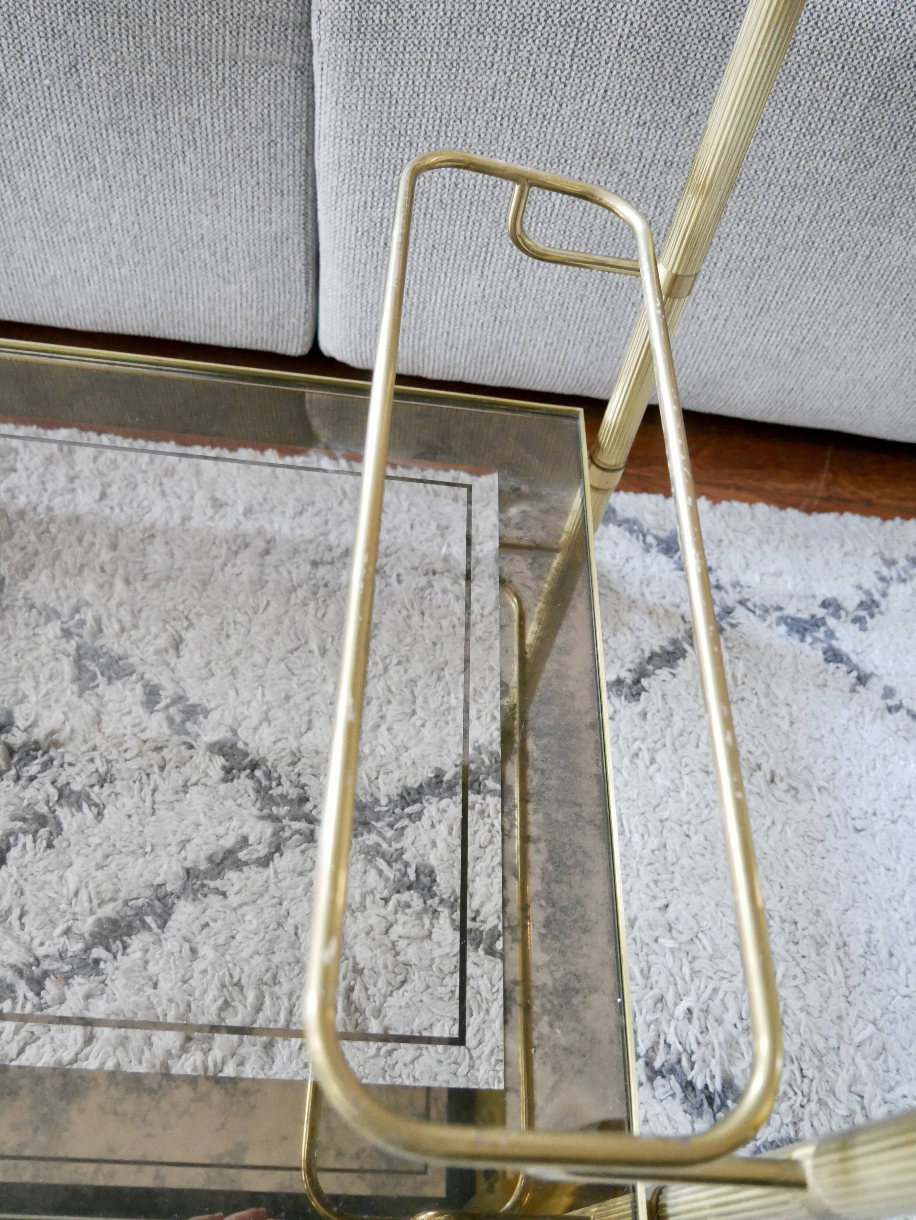 Dessert/bar on brass and glass wheels