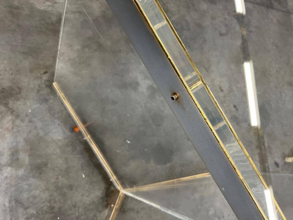 Table / table à manger vintage en verre XL (3 mètres de long )
