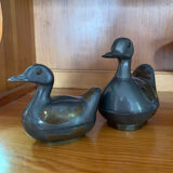 Jewelry box / vintage brass and pewter duck