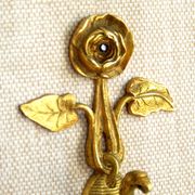 Simple wall sconce in classic Empire style made of vintage French cast brass 4316.