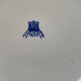 Dish Gien white and blue earthenware