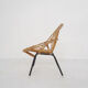 Rohe Noordwolde rattan and metal lounge chair, The Netherlands 1950's