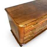 Italian art deco burl walnut chest of drawers, 1930s/1940s