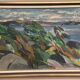 Large original Swedish oil on canvas – "Rocky Shore" – Signed – vintage and framed – 91 × 70 cm (35.8 in × 27.6 in)