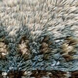 Tapis Rya vintage en laine suédoise, tissé à la main et signé S.L., années 1960