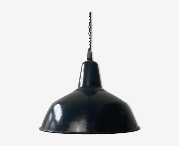 Ancienne suspension industrielle emaillée xxl 43,5 cm