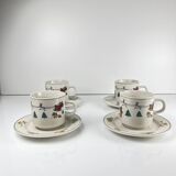 Set of 4 Christmas coffee/tea cups, 1980