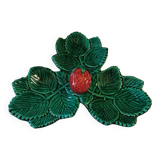 Plat vintage Barbotine fraisier Vallauris.