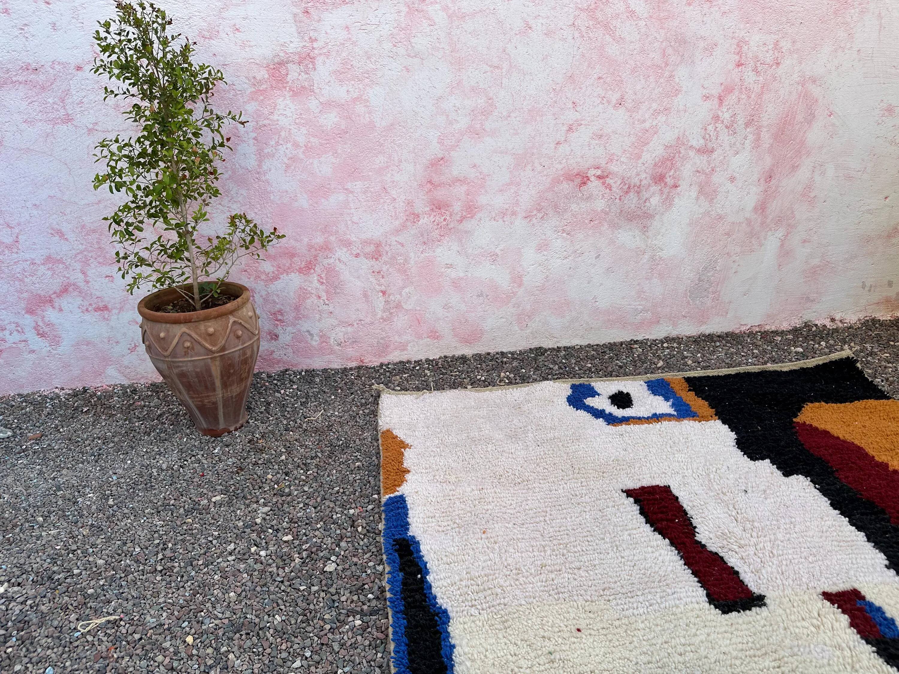 Natural handmade Berber rug 3x2 m