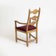 Razorblade armchair, burgundy velvet, oak, by H. Kjærnulf, Denmark, 1960s.