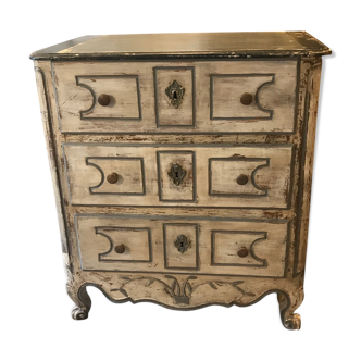 Commode nantaise style louis xv patinée gris