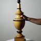 Grand lampe Le Dauphin "Verdennes" bois tourné, vintage années 70