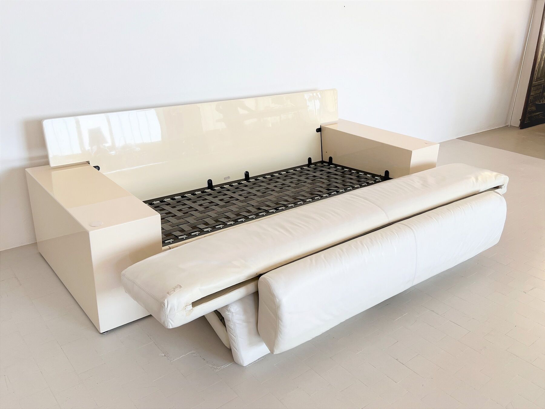 Cini Boeri for Knoll Three Seater Sofa 'Brigadier' in White Leather, 1970s
