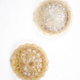 Pair of smoked glass ceiling lights