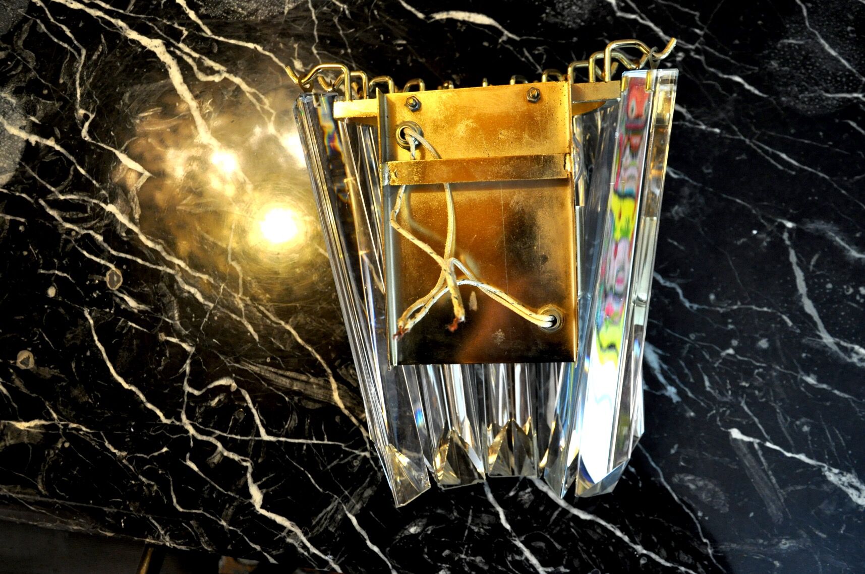 Venini wall lamp, murano glass, Italy, 1970