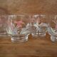 6 Verres transparent décors fleuris Luminarc vintage