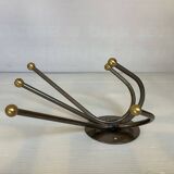 Small metal coat rack with six hooks