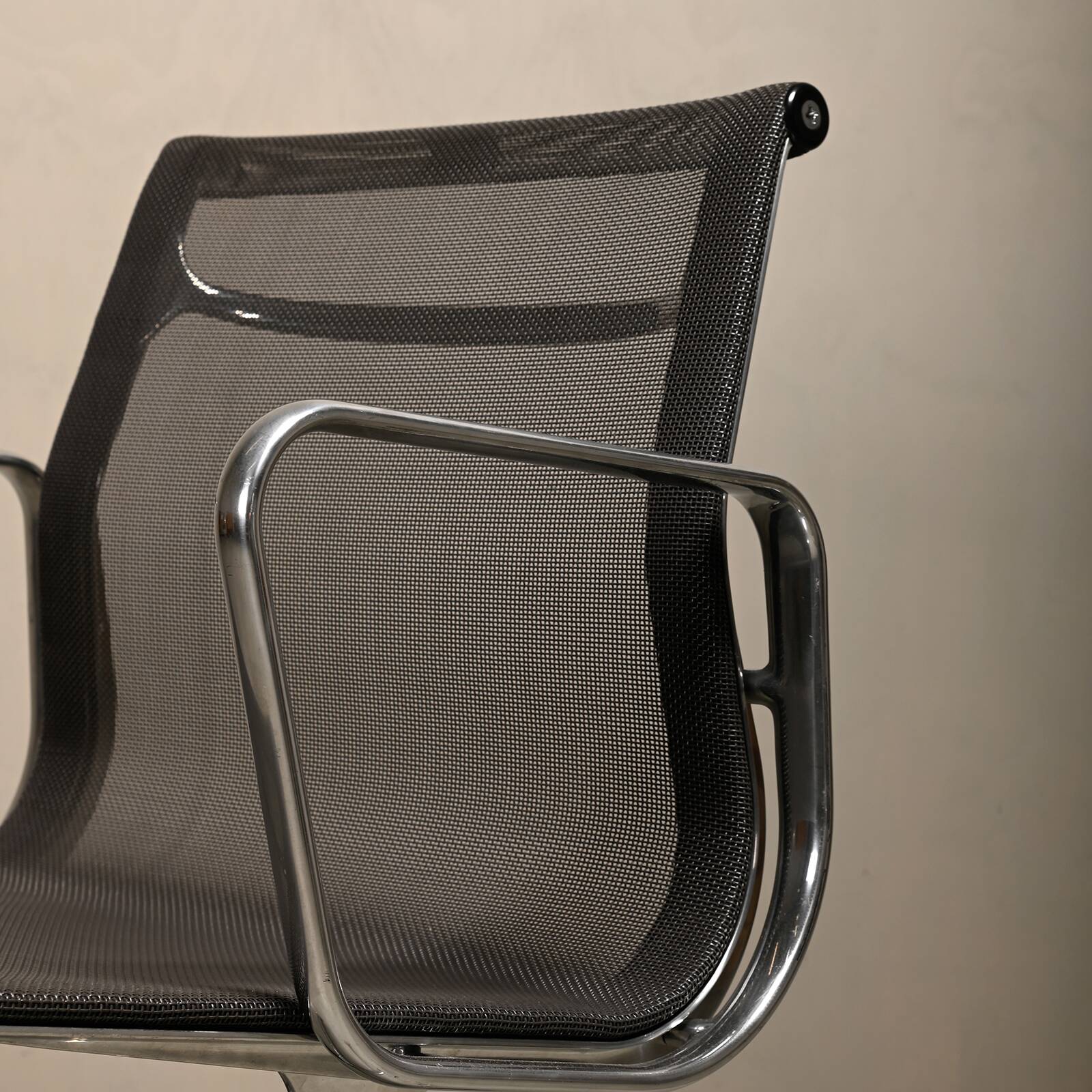 Multiple Eames Aluminum Group EA108 Dining Chairs Charcoal Netweave Mesh, Vitra