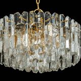 1 of 3 Palazzo chandelier in gilded brass and Murano glass, Kalmar, Austria, 1970s
