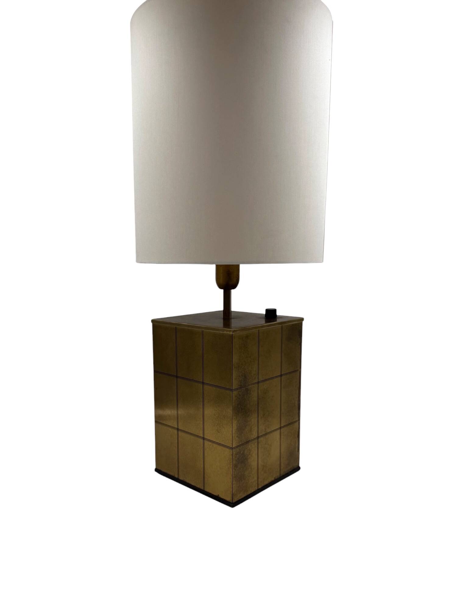 Hollywood regency brass table lamp base, Romeo Rega Italy, 1970s