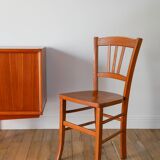 Ensemble de 6 chaises bistrot en bois Luterma 1950