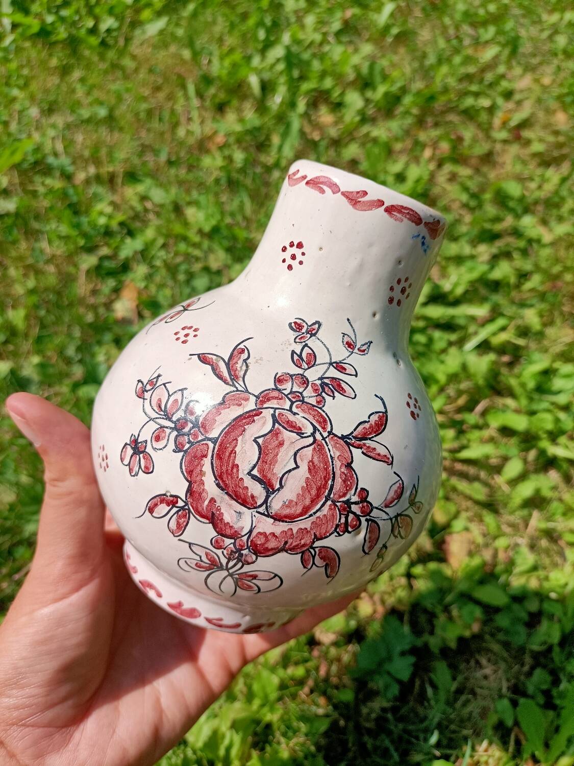 Old pink retro vase