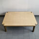 Important vintage italian coffee table 1960 in formica, brass & gold steel