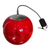 Lampe pendentif rétro rouge vintage – Peill & Putzler années 1970