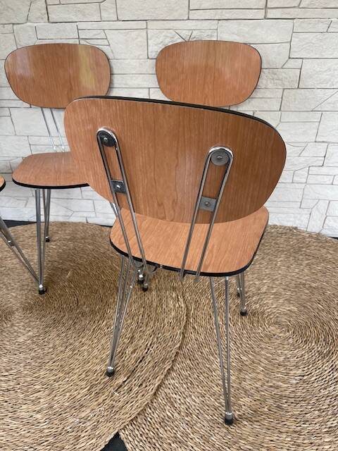 Vintage formica chairs with eiffel compass legs