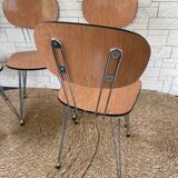 Vintage formica chairs with eiffel compass legs