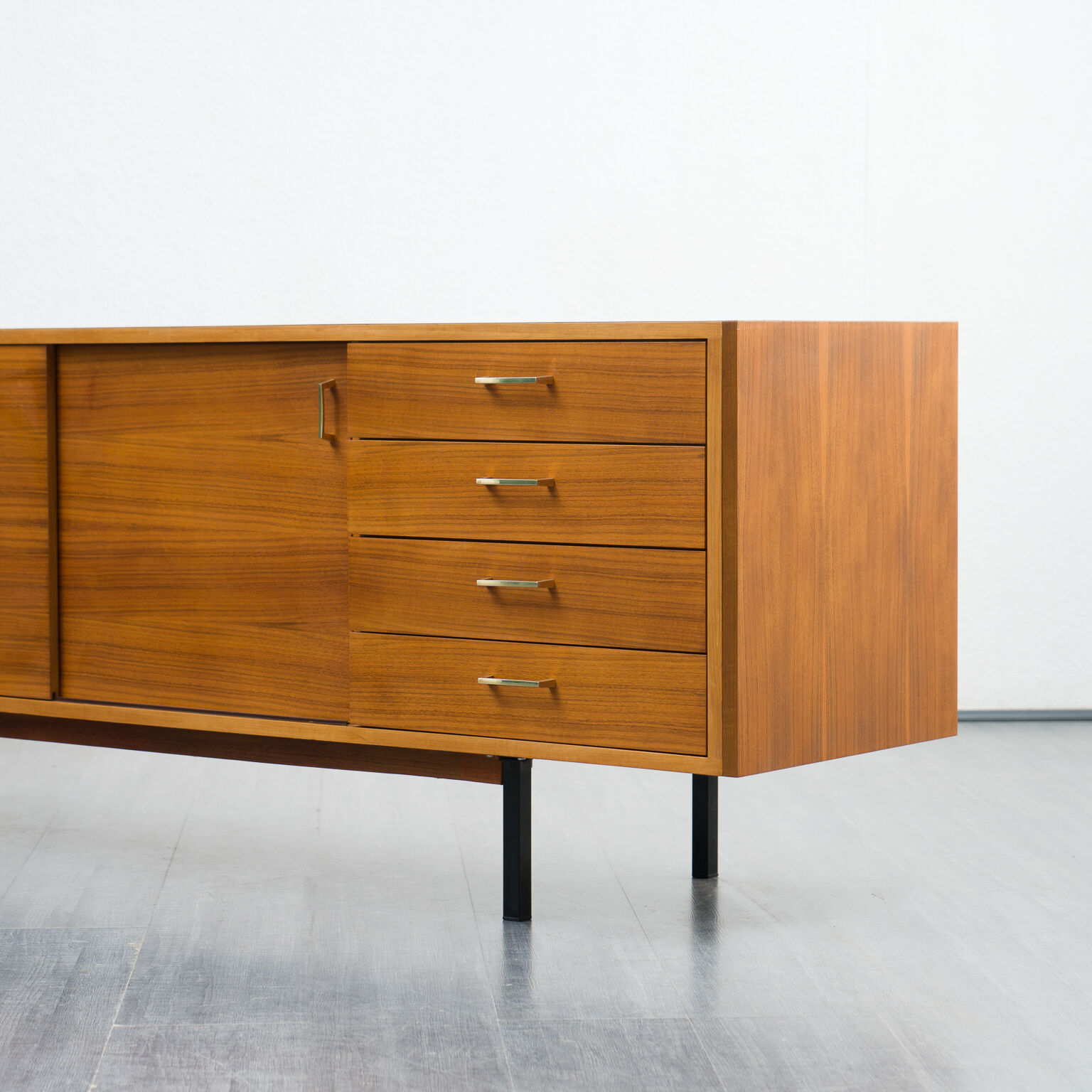 Sideboard 60s, walnut, restored, 272cm