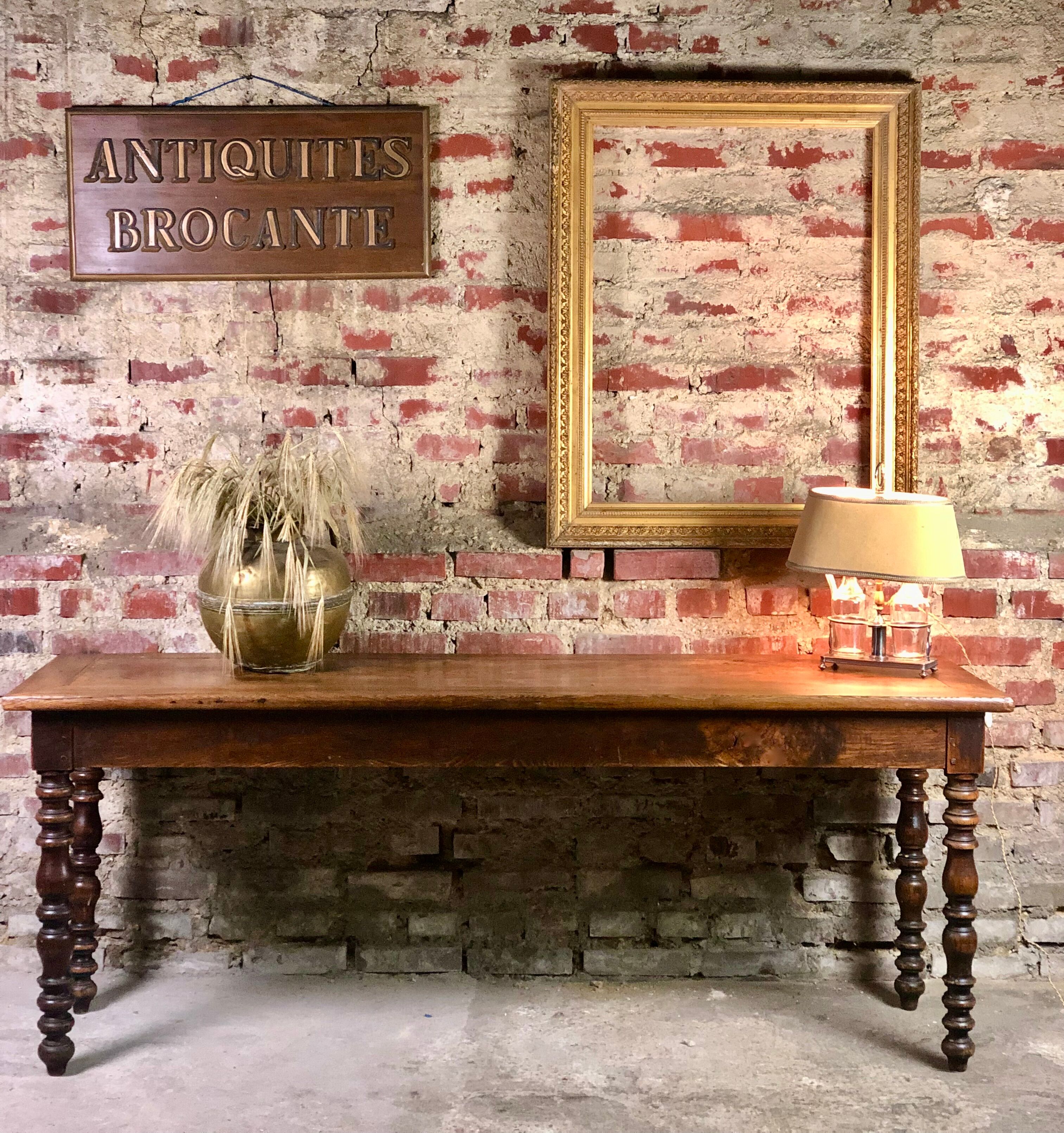 Draper's table / solid oak console 1900s