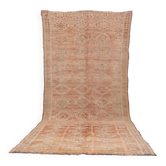 Tapis marocain berbère vintage en laine orange fait main