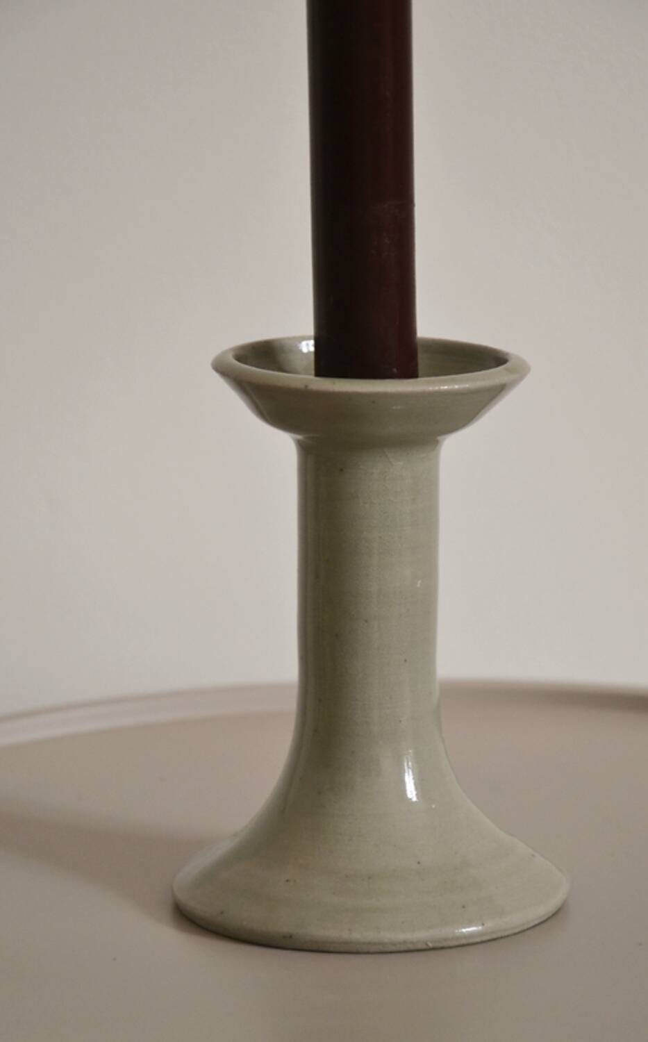 Minimalist cream ceramic candle holder