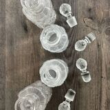 Set of 4 molded crystal bottles – Val Saint Lambert